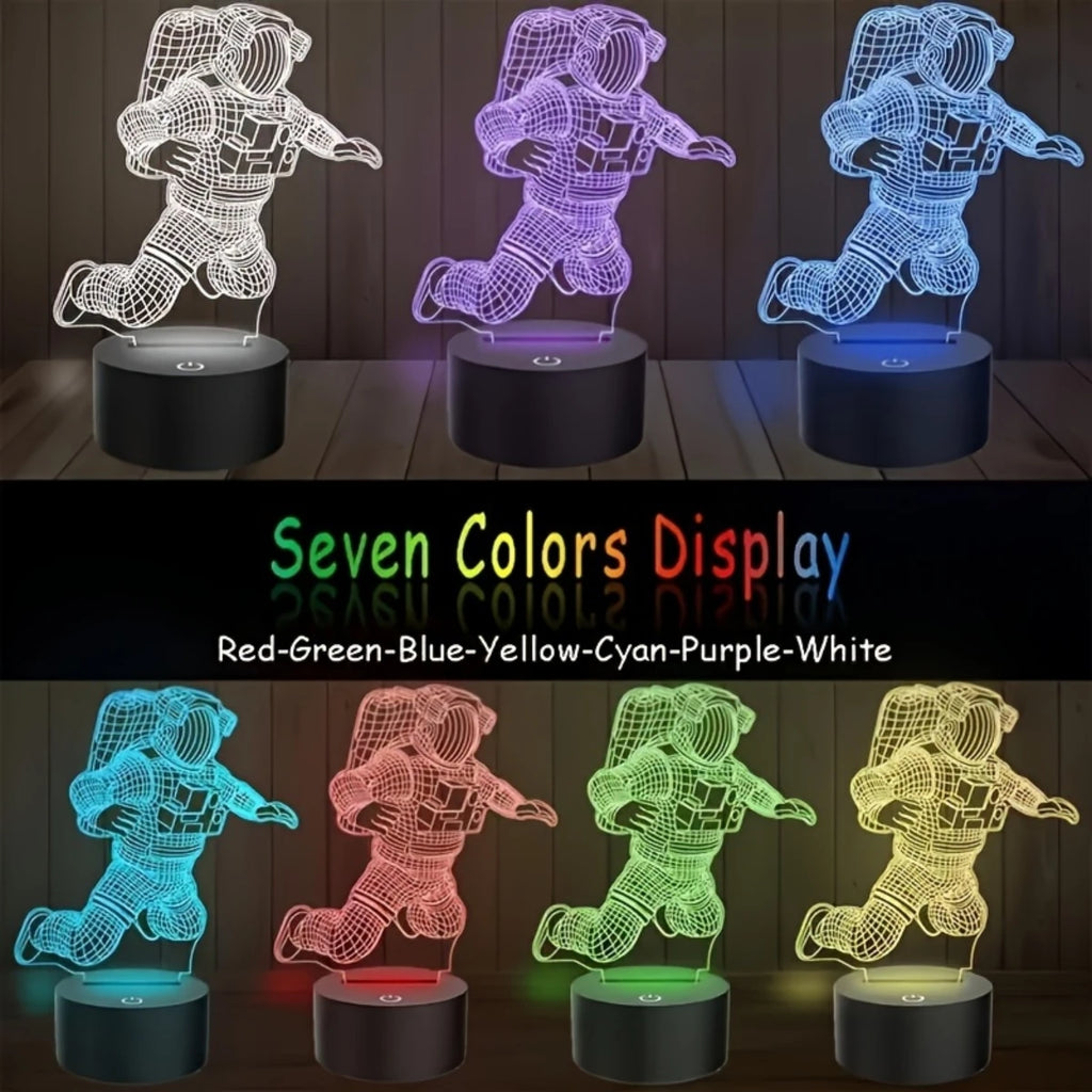 Luminária 3D Astronauta LED USB - Decoração de Mesa e Quarto