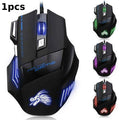 Mouse Gamer USB com Fio RGB - 7 Botões, 5500 DPI
