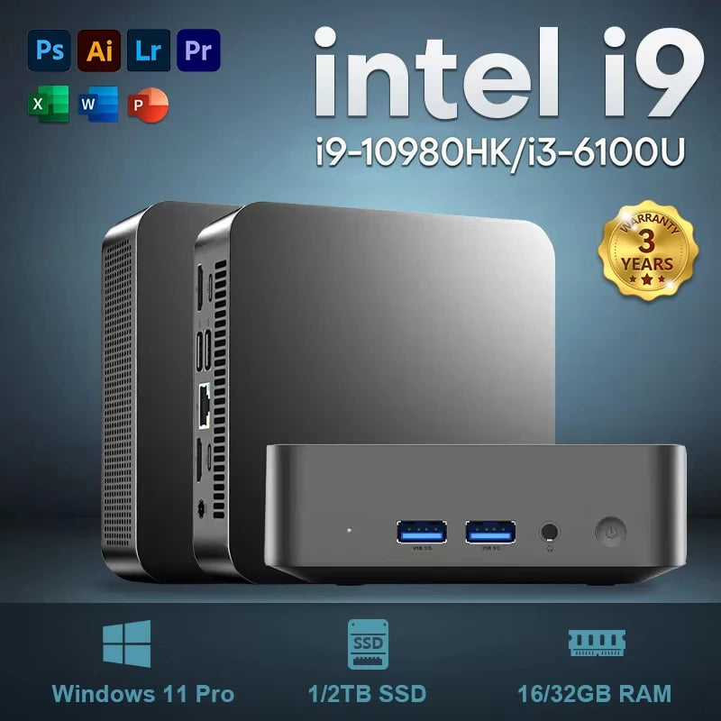 Mini PC Gamer Portátil Intel Core i9 - 32GB RAM, 1TB SSD, Windows 11