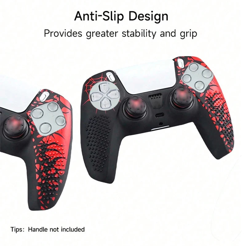 Capa Silicone com Grip para Controle PS5 DualSense - Antiderrapante com Sticker