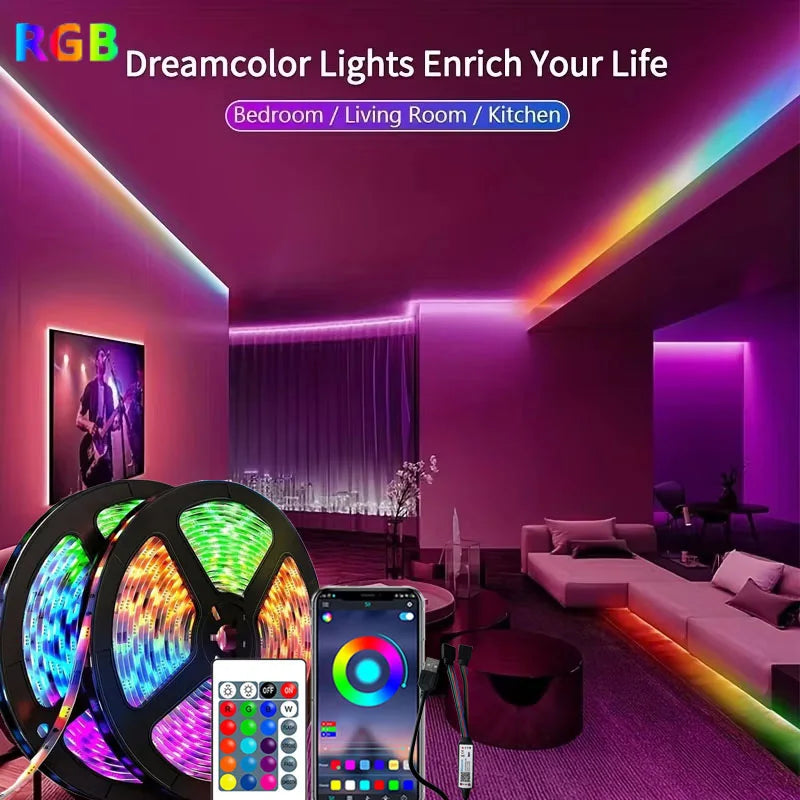 RGB USB LED Strip 1-30m with Remote Control - Decoration