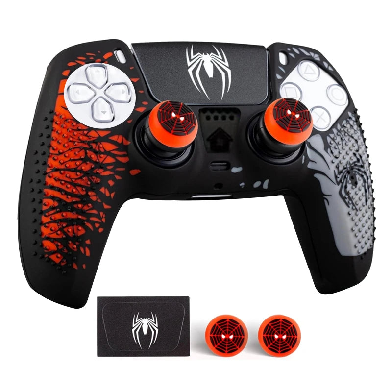 Silicone Grip Cover for PS5 DualSense Controller - Non-Slip with Sticker