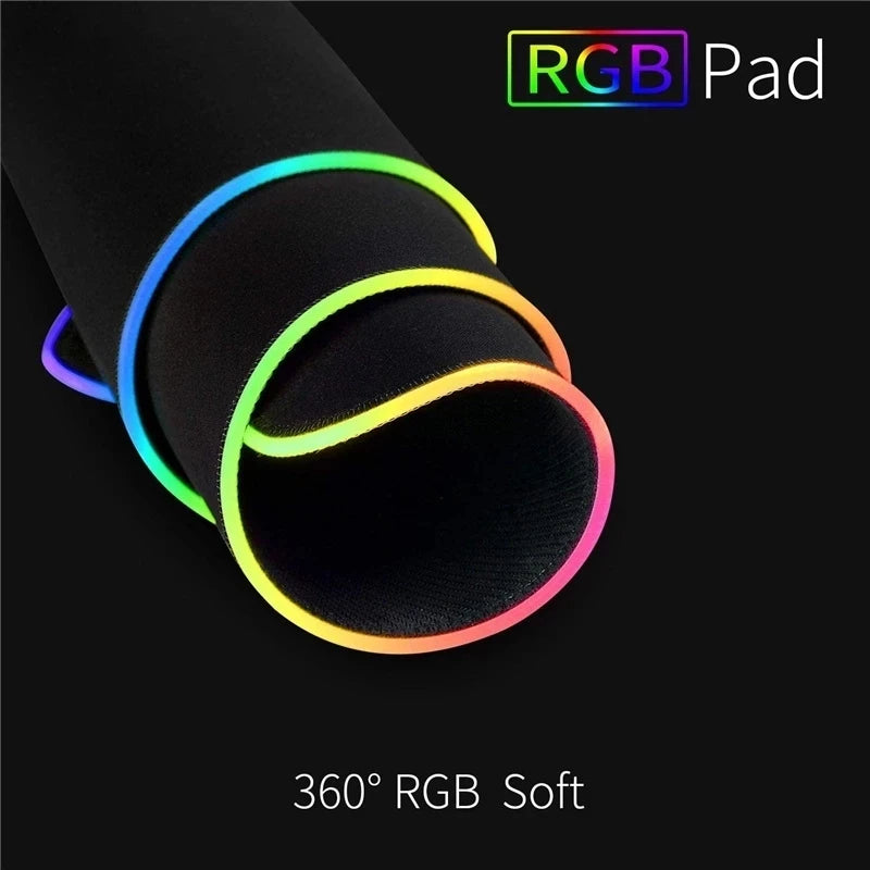 Mousepad Gamer Grande RGB Impermeável com Luz de Fundo