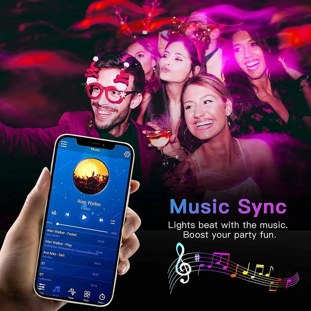 Fita LED RGB Bluetooth Smart App - Quarto Gamer e Natal