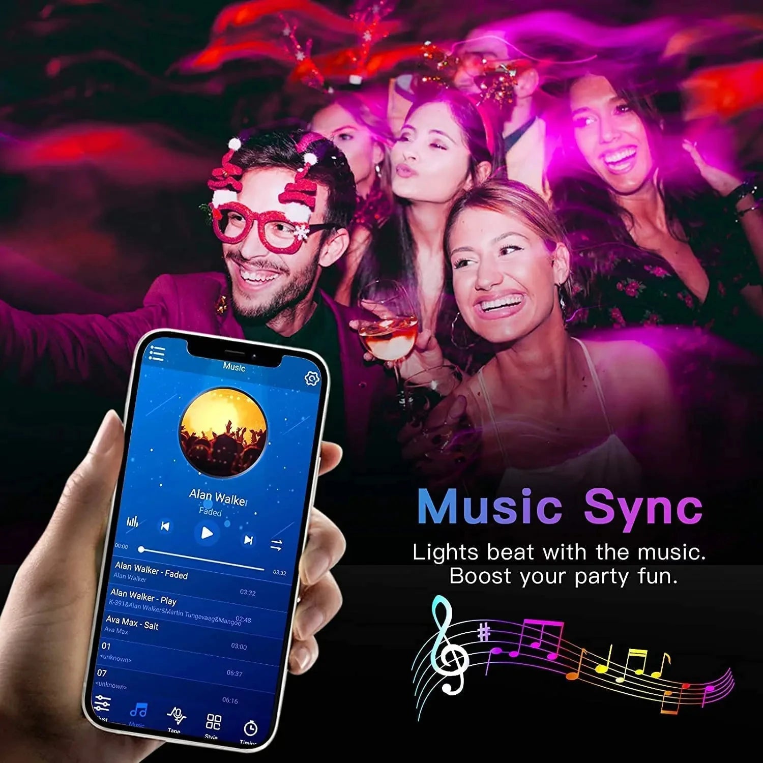 Fita LED RGB Bluetooth Smart App - Quarto Gamer e Natal