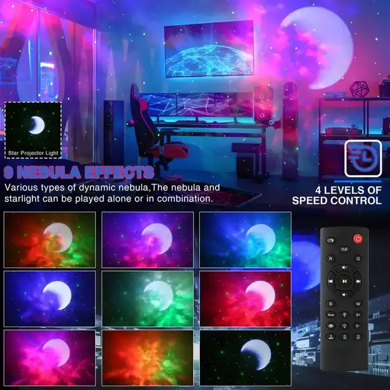 Projetor Astronauta Galáxia LED - Luz Noturna para Quarto