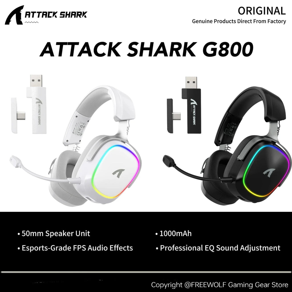 Headset Gamer G800 RGB - Baixa Latência, Microfone Removível