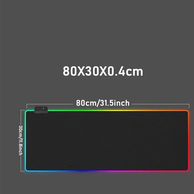 Mousepad Gamer RGB 80x30cm - 14 Modos de Luz
