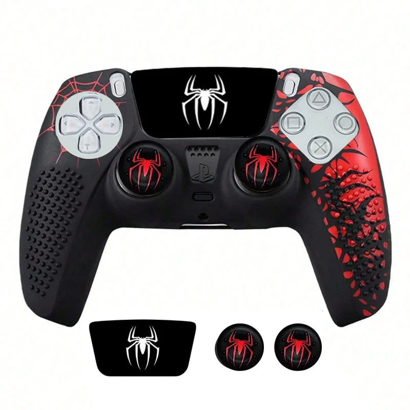 Silicone Grip Cover for PS5 DualSense Controller - Non-Slip with Sticker