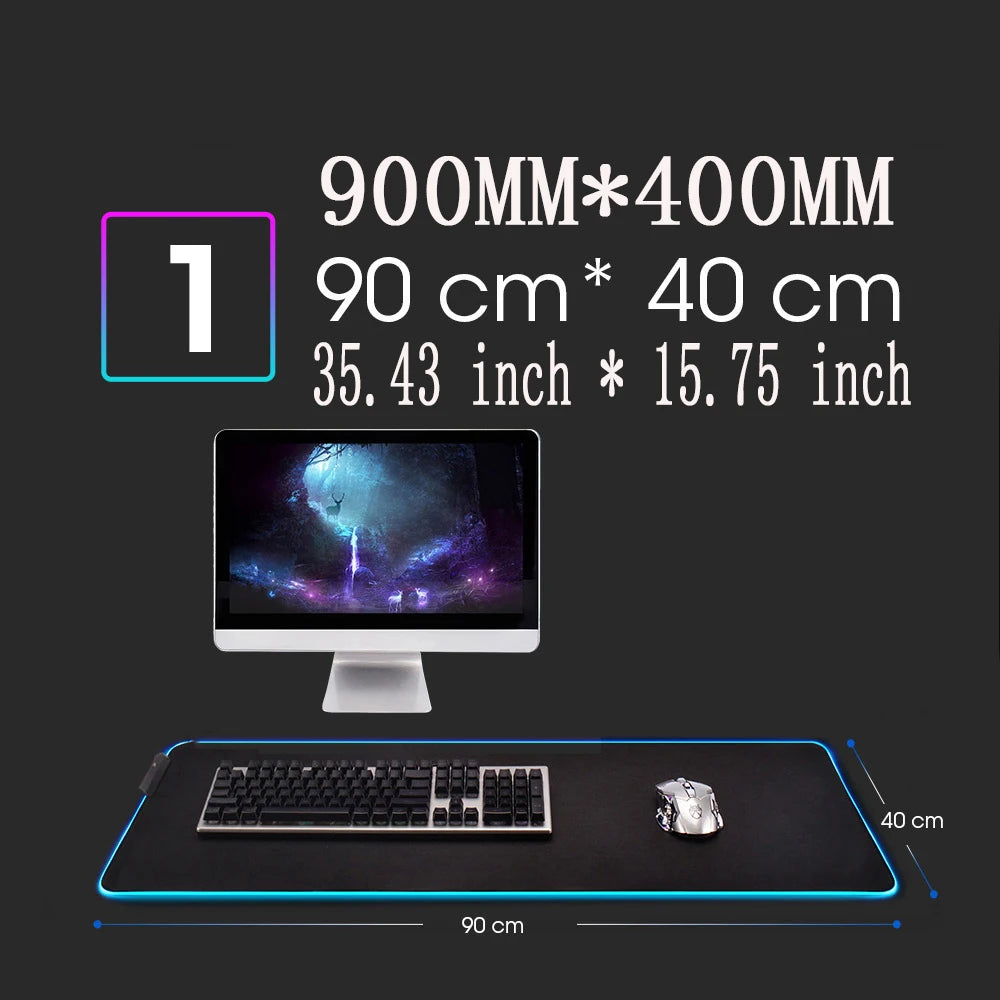 Mousepad Gamer XXL Dragão Chinês com LED RGB