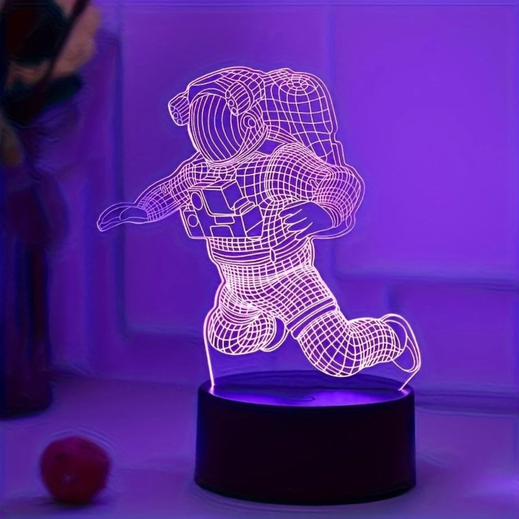Luminária 3D Astronauta LED USB - Decoração de Mesa e Quarto
