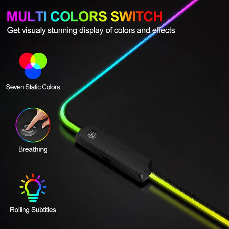 Mousepad Gamer XXL Dragão Chinês com LED RGB