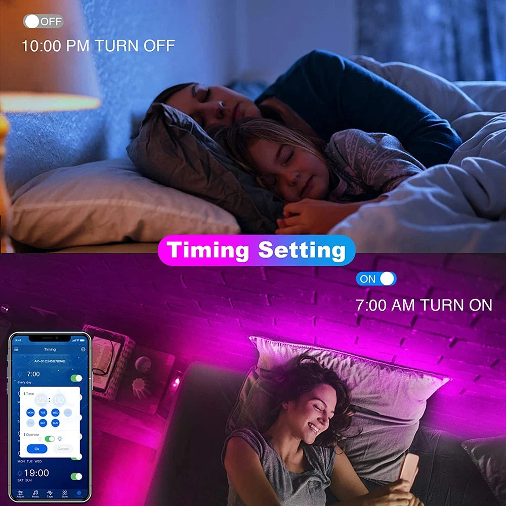 Fita LED RGB Bluetooth Smart App - Quarto Gamer e Natal