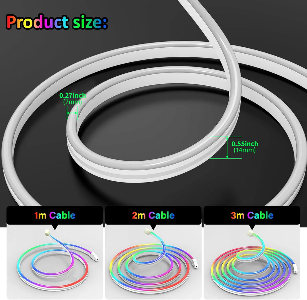 Fita LED RGB Neon Bluetooth 1-10m - Controle por App