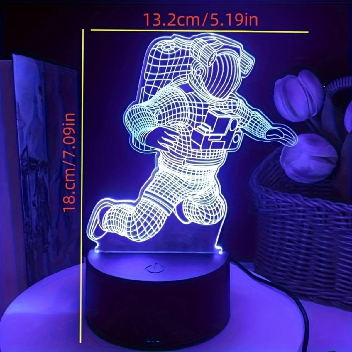 Luminária 3D Astronauta LED USB - Decoração de Mesa e Quarto