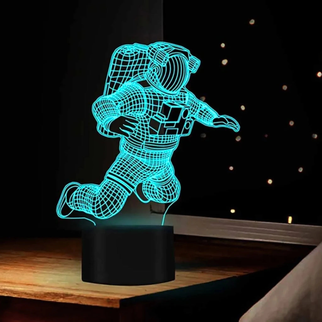 Luminária 3D Astronauta LED USB - Decoração de Mesa e Quarto