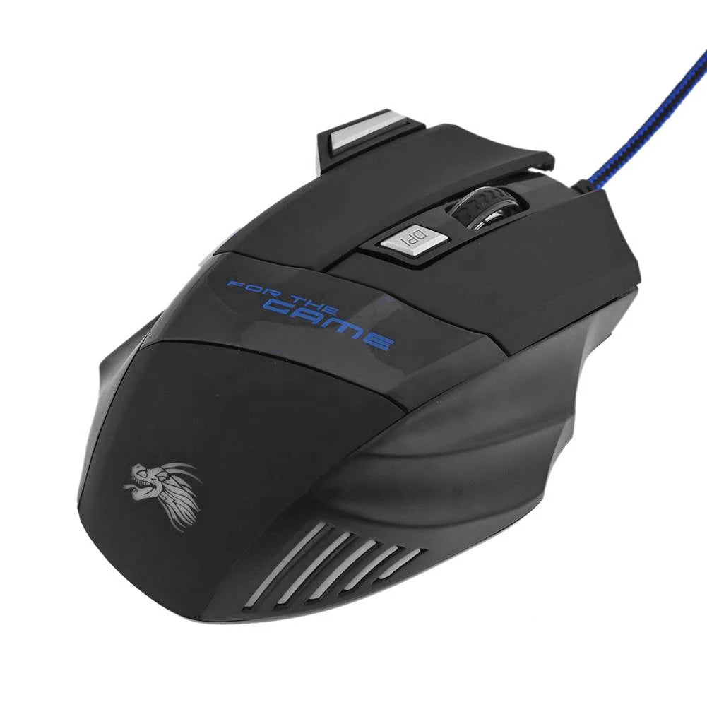Mouse Gamer USB com Fio RGB - 7 Botões, 5500 DPI