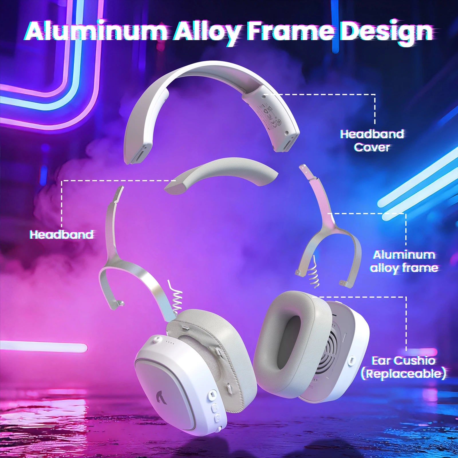 Headset Gamer G800 RGB - Baixa Latência, Microfone Removível