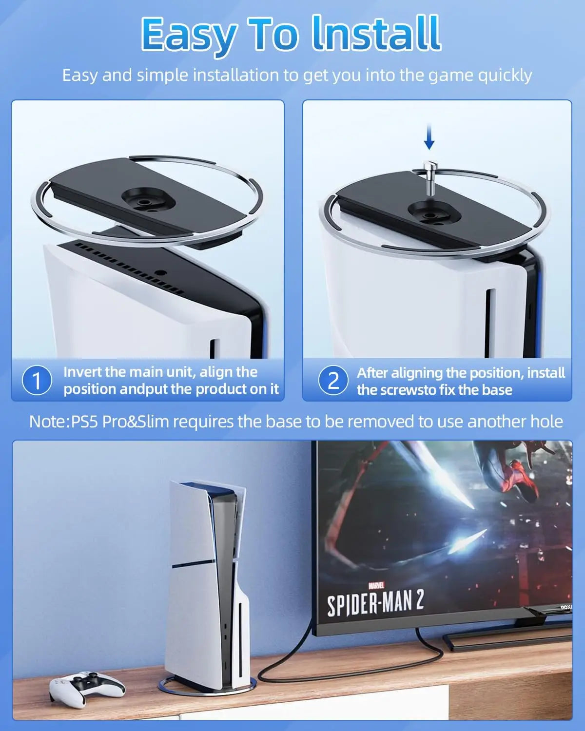 Suporte Vertical para PS5 Slim e Pro - Base Acessório PlayStation 5