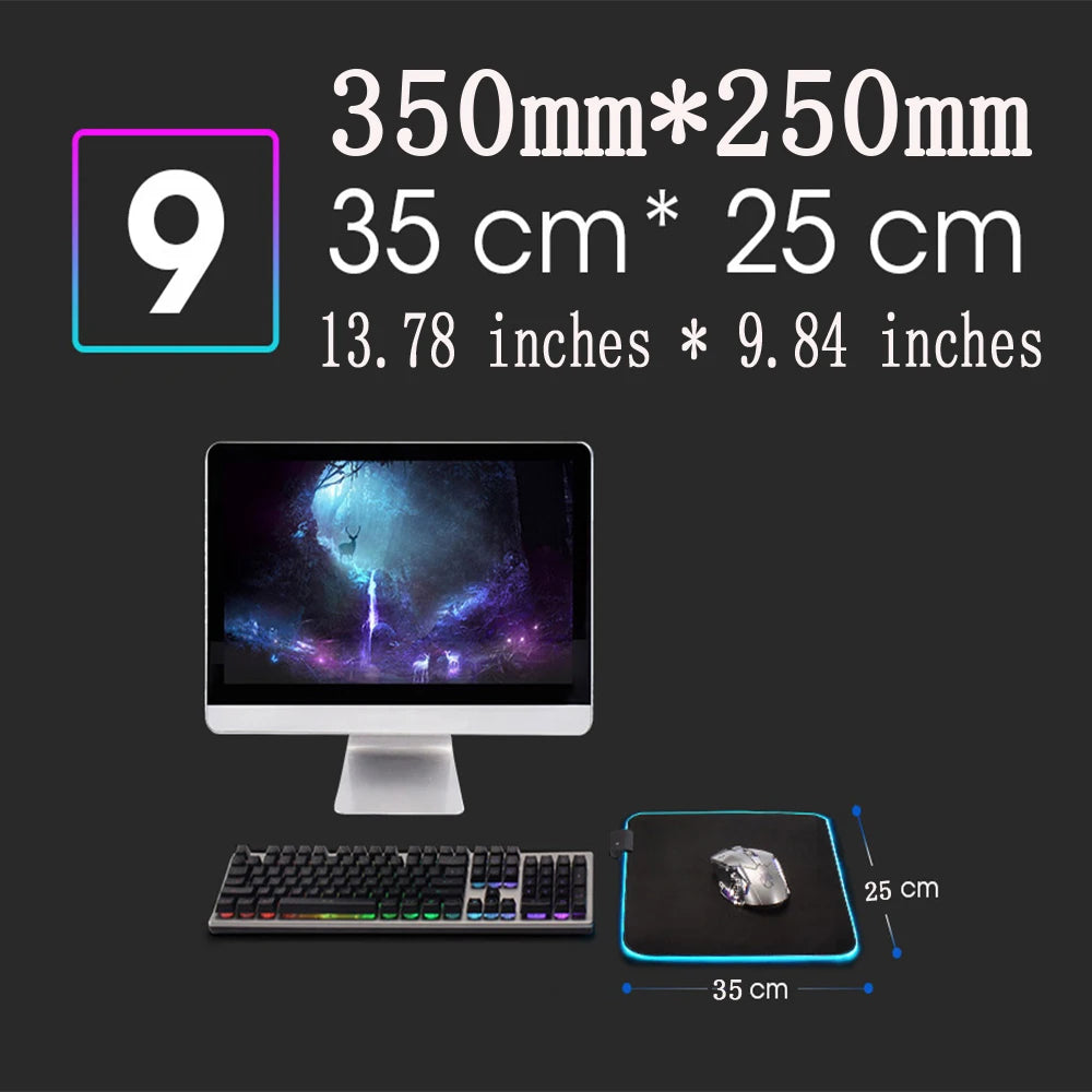 Mousepad Gamer XXL Dragão Chinês com LED RGB