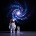 Projetor Astronauta LED Céu Estrelado com Controle Remoto
