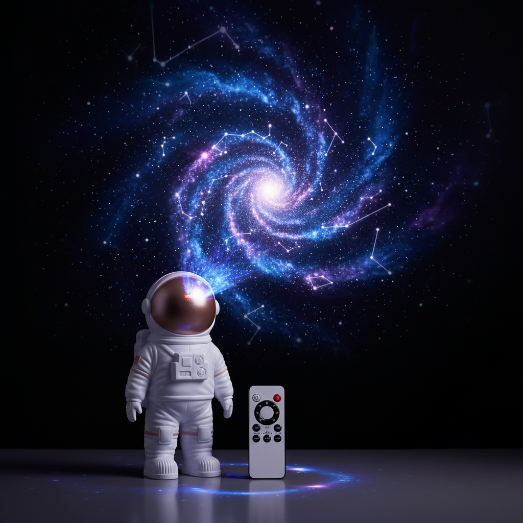 Projetor Astronauta LED Céu Estrelado com Controle Remoto
